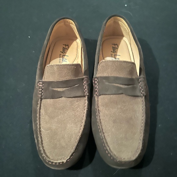 Flag Ltd. Men’s Nappa GloveSoft Brown Leather Slip On Suede Loafers Size 9.5 M - Picture 2 of 7